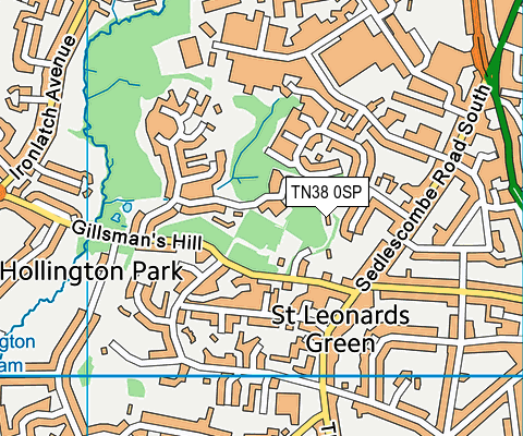 TN38 0SP map - OS VectorMap District (Ordnance Survey) TN38 0SP map - OS VectorMap District (Ordnance Survey)