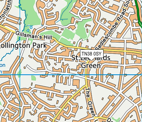 TN38 0SY map - OS VectorMap District (Ordnance Survey) TN38 0SY map - OS VectorMap District (Ordnance Survey)