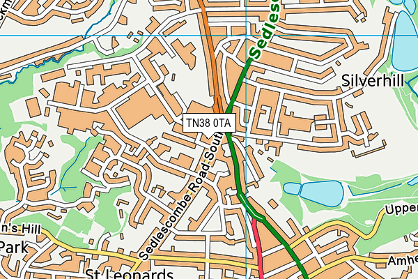 TN38 0TA map - OS VectorMap District (Ordnance Survey) TN38 0TA map - OS VectorMap District (Ordnance Survey)
