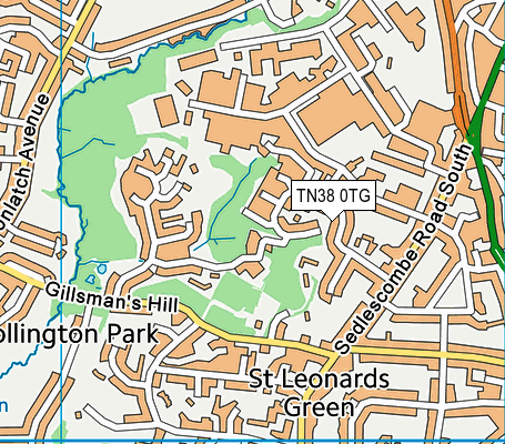 TN38 0TG map - OS VectorMap District (Ordnance Survey) TN38 0TG map - OS VectorMap District (Ordnance Survey)