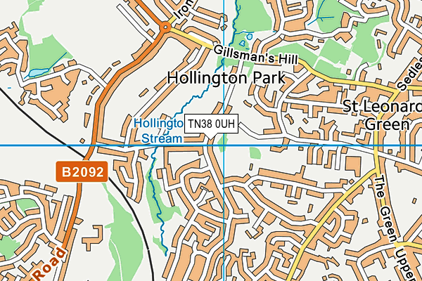 TN38 0UH map - OS VectorMap District (Ordnance Survey)