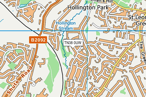 TN38 0UW map - OS VectorMap District (Ordnance Survey)