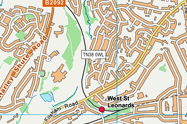 TN38 0WL map - OS VectorMap District (Ordnance Survey) TN38 0WL map - OS VectorMap District (Ordnance Survey)
