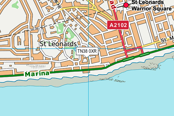 TN38 0XR map - OS VectorMap District (Ordnance Survey)