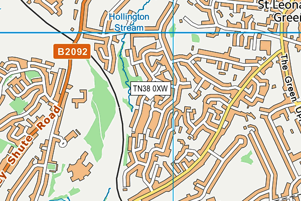 TN38 0XW map - OS VectorMap District (Ordnance Survey) TN38 0XW map - OS VectorMap District (Ordnance Survey)