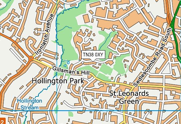 TN38 0XY map - OS VectorMap District (Ordnance Survey) TN38 0XY map - OS VectorMap District (Ordnance Survey)