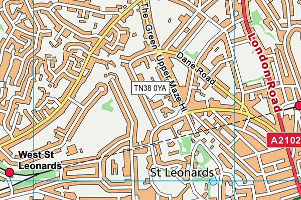 TN38 0YA map - OS VectorMap District (Ordnance Survey) TN38 0YA map - OS VectorMap District (Ordnance Survey)