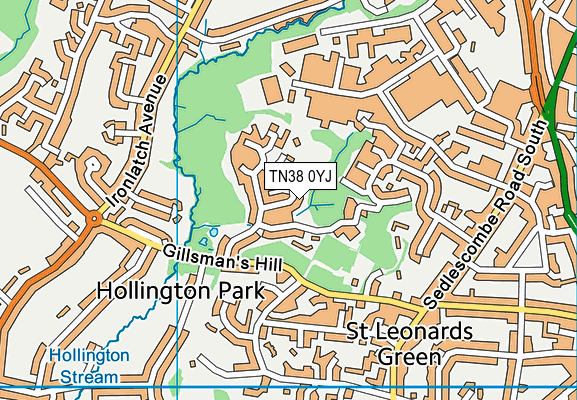 TN38 0YJ map - OS VectorMap District (Ordnance Survey) TN38 0YJ map - OS VectorMap District (Ordnance Survey)