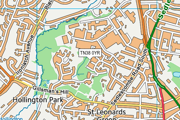 TN38 0YR map - OS VectorMap District (Ordnance Survey) TN38 0YR map - OS VectorMap District (Ordnance Survey)