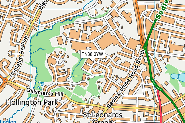 TN38 0YW map - OS VectorMap District (Ordnance Survey) TN38 0YW map - OS VectorMap District (Ordnance Survey)
