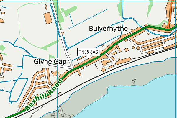 TN38 8AS map - OS VectorMap District (Ordnance Survey) TN38 8AS map - OS VectorMap District (Ordnance Survey)