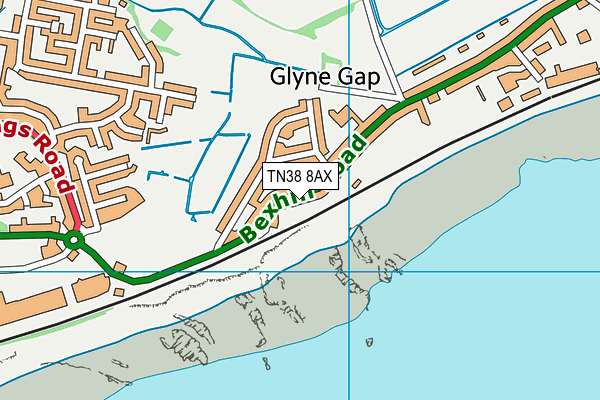 TN38 8AX map - OS VectorMap District (Ordnance Survey)