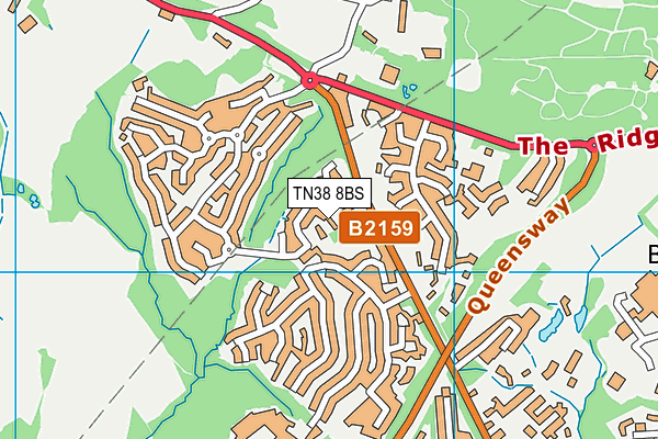 TN38 8BS map - OS VectorMap District (Ordnance Survey) TN38 8BS map - OS VectorMap District (Ordnance Survey)