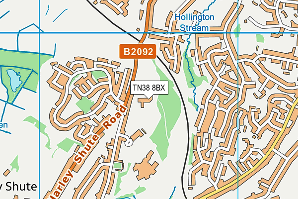 TN38 8BX map - OS VectorMap District (Ordnance Survey) TN38 8BX map - OS VectorMap District (Ordnance Survey)