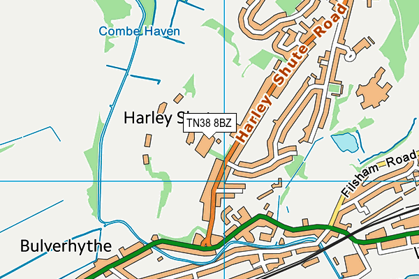 TN38 8BZ map - OS VectorMap District (Ordnance Survey) TN38 8BZ map - OS VectorMap District (Ordnance Survey)
