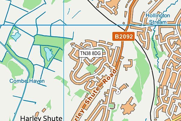 TN38 8DG map - OS VectorMap District (Ordnance Survey) TN38 8DG map - OS VectorMap District (Ordnance Survey)
