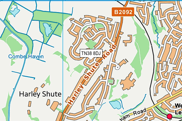 TN38 8DJ map - OS VectorMap District (Ordnance Survey) TN38 8DJ map - OS VectorMap District (Ordnance Survey)