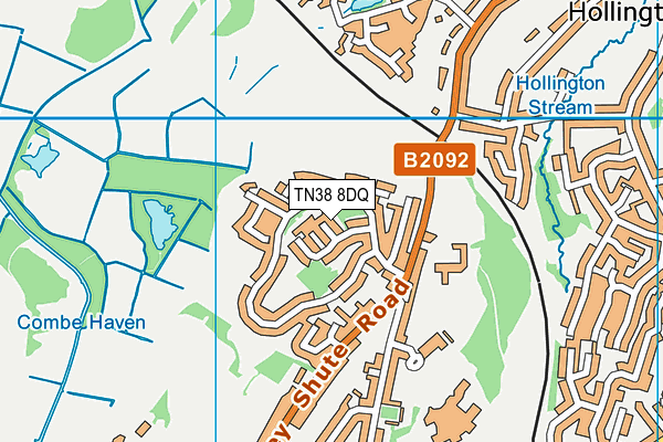 TN38 8DQ map - OS VectorMap District (Ordnance Survey) TN38 8DQ map - OS VectorMap District (Ordnance Survey)