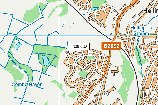 TN38 8DX map - OS VectorMap District (Ordnance Survey) TN38 8DX map - OS VectorMap District (Ordnance Survey)