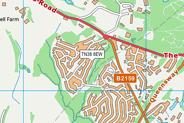 TN38 8EW map - OS VectorMap District (Ordnance Survey) TN38 8EW map - OS VectorMap District (Ordnance Survey)