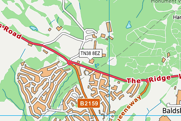 TN38 8EZ map - OS VectorMap District (Ordnance Survey) TN38 8EZ map - OS VectorMap District (Ordnance Survey)