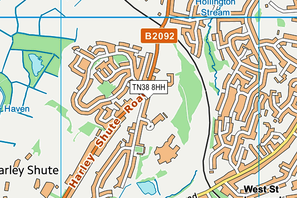 TN38 8HH map - OS VectorMap District (Ordnance Survey) TN38 8HH map - OS VectorMap District (Ordnance Survey)