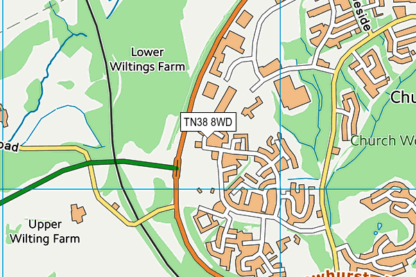 TN38 8WD map - OS VectorMap District (Ordnance Survey) TN38 8WD map - OS VectorMap District (Ordnance Survey)