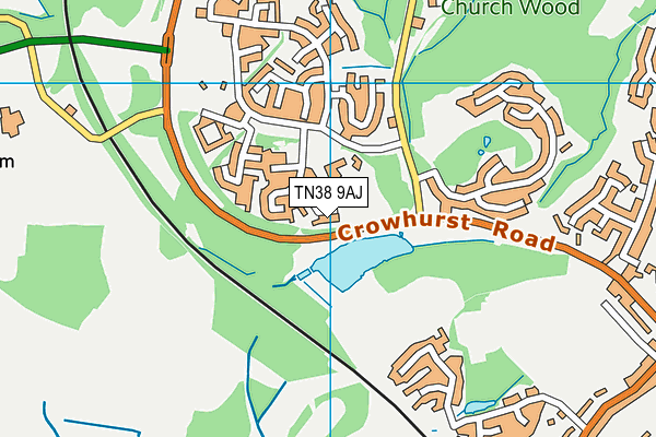 TN38 9AJ map - OS VectorMap District (Ordnance Survey) TN38 9AJ map - OS VectorMap District (Ordnance Survey)