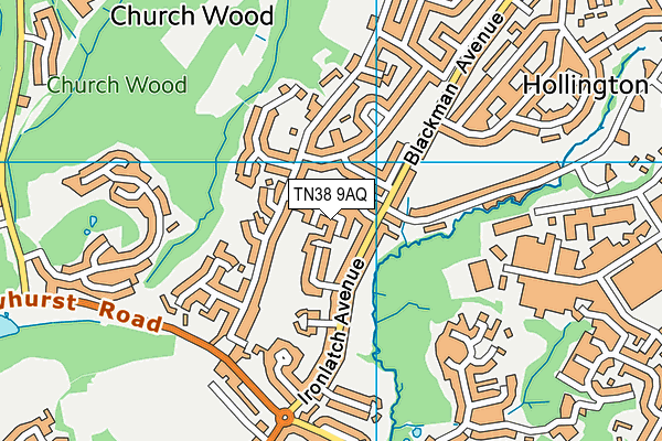 TN38 9AQ map - OS VectorMap District (Ordnance Survey) TN38 9AQ map - OS VectorMap District (Ordnance Survey)