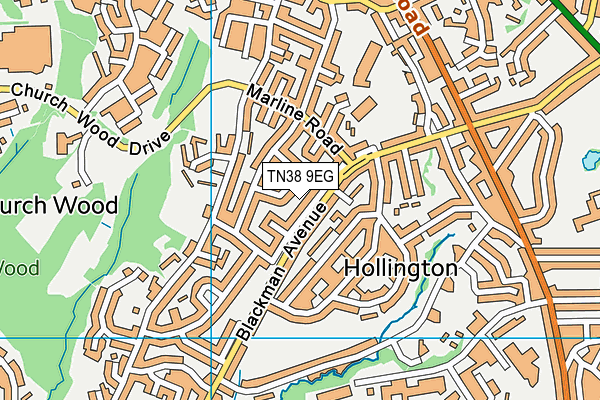 TN38 9EG map - OS VectorMap District (Ordnance Survey) TN38 9EG map - OS VectorMap District (Ordnance Survey)