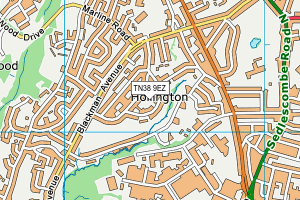 TN38 9EZ map - OS VectorMap District (Ordnance Survey) TN38 9EZ map - OS VectorMap District (Ordnance Survey)