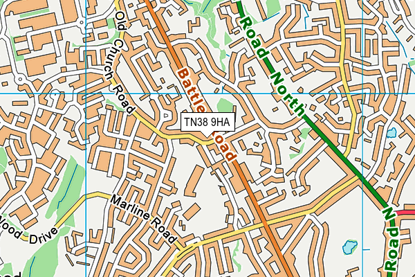 TN38 9HA map - OS VectorMap District (Ordnance Survey) TN38 9HA map - OS VectorMap District (Ordnance Survey)