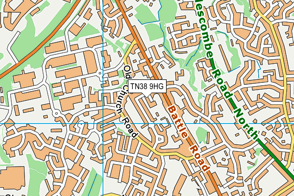 TN38 9HG map - OS VectorMap District (Ordnance Survey) TN38 9HG map - OS VectorMap District (Ordnance Survey)