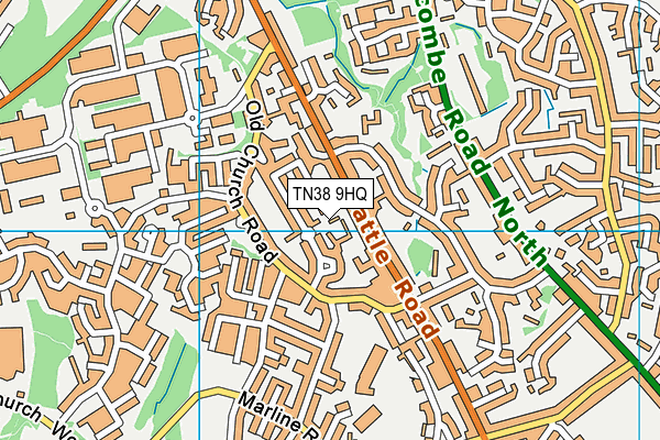 TN38 9HQ map - OS VectorMap District (Ordnance Survey) TN38 9HQ map - OS VectorMap District (Ordnance Survey)