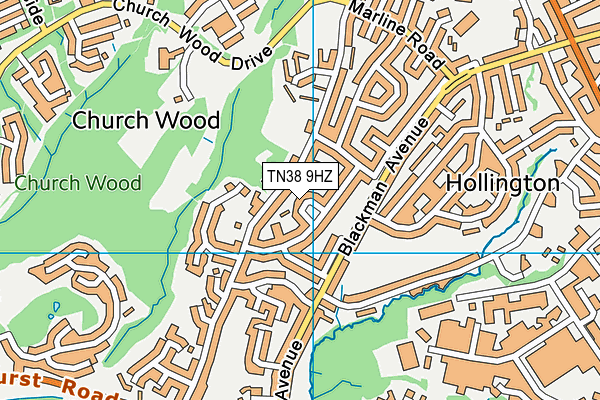 TN38 9HZ map - OS VectorMap District (Ordnance Survey)