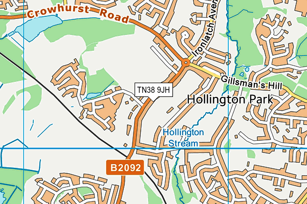 TN38 9JH map - OS VectorMap District (Ordnance Survey) TN38 9JH map - OS VectorMap District (Ordnance Survey)