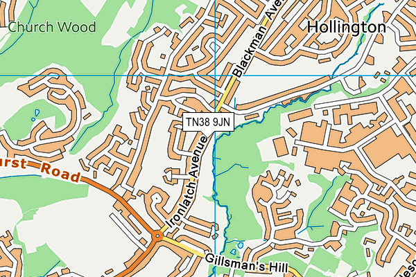 TN38 9JN map - OS VectorMap District (Ordnance Survey) TN38 9JN map - OS VectorMap District (Ordnance Survey)