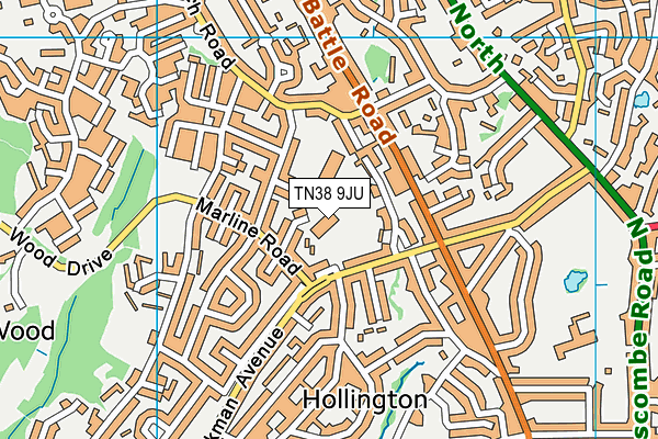 TN38 9JU map - OS VectorMap District (Ordnance Survey) TN38 9JU map - OS VectorMap District (Ordnance Survey)