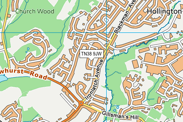 TN38 9JW map - OS VectorMap District (Ordnance Survey) TN38 9JW map - OS VectorMap District (Ordnance Survey)