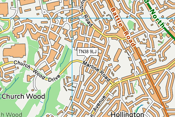 TN38 9LJ map - OS VectorMap District (Ordnance Survey) TN38 9LJ map - OS VectorMap District (Ordnance Survey)