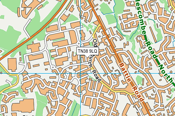 TN38 9LQ map - OS VectorMap District (Ordnance Survey) TN38 9LQ map - OS VectorMap District (Ordnance Survey)