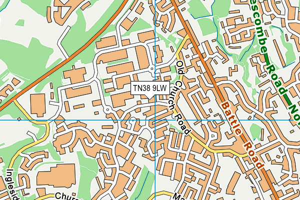 TN38 9LW map - OS VectorMap District (Ordnance Survey) TN38 9LW map - OS VectorMap District (Ordnance Survey)