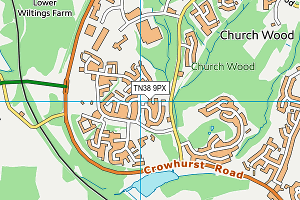 TN38 9PX map - OS VectorMap District (Ordnance Survey) TN38 9PX map - OS VectorMap District (Ordnance Survey)