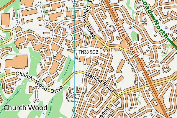 TN38 9QB map - OS VectorMap District (Ordnance Survey) TN38 9QB map - OS VectorMap District (Ordnance Survey)