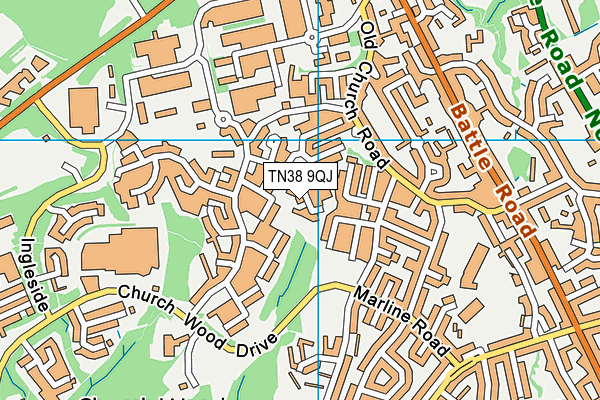 TN38 9QJ map - OS VectorMap District (Ordnance Survey) TN38 9QJ map - OS VectorMap District (Ordnance Survey)