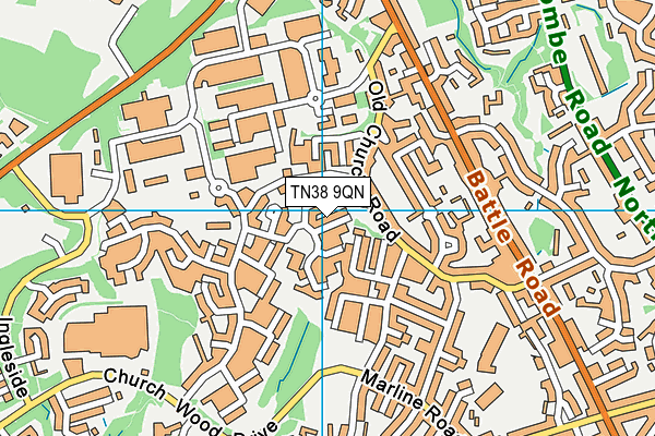 TN38 9QN map - OS VectorMap District (Ordnance Survey) TN38 9QN map - OS VectorMap District (Ordnance Survey)