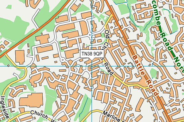 TN38 9QP map - OS VectorMap District (Ordnance Survey) TN38 9QP map - OS VectorMap District (Ordnance Survey)