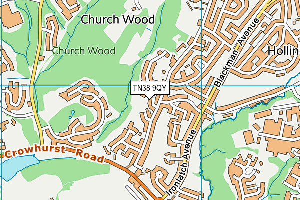 TN38 9QY map - OS VectorMap District (Ordnance Survey) TN38 9QY map - OS VectorMap District (Ordnance Survey)