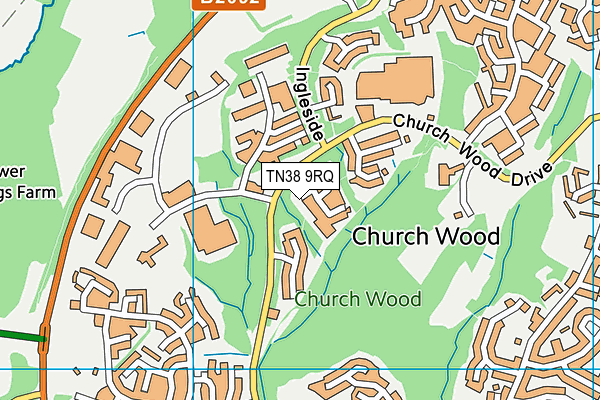 TN38 9RQ map - OS VectorMap District (Ordnance Survey) TN38 9RQ map - OS VectorMap District (Ordnance Survey)