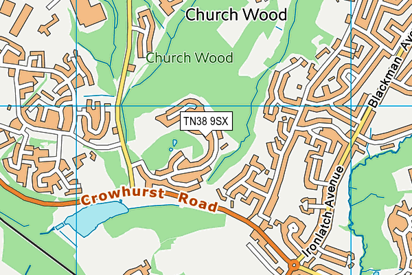 TN38 9SX map - OS VectorMap District (Ordnance Survey) TN38 9SX map - OS VectorMap District (Ordnance Survey)